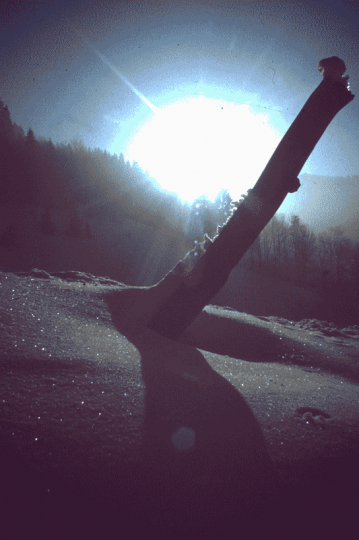 Coucher de soleil sur la neige